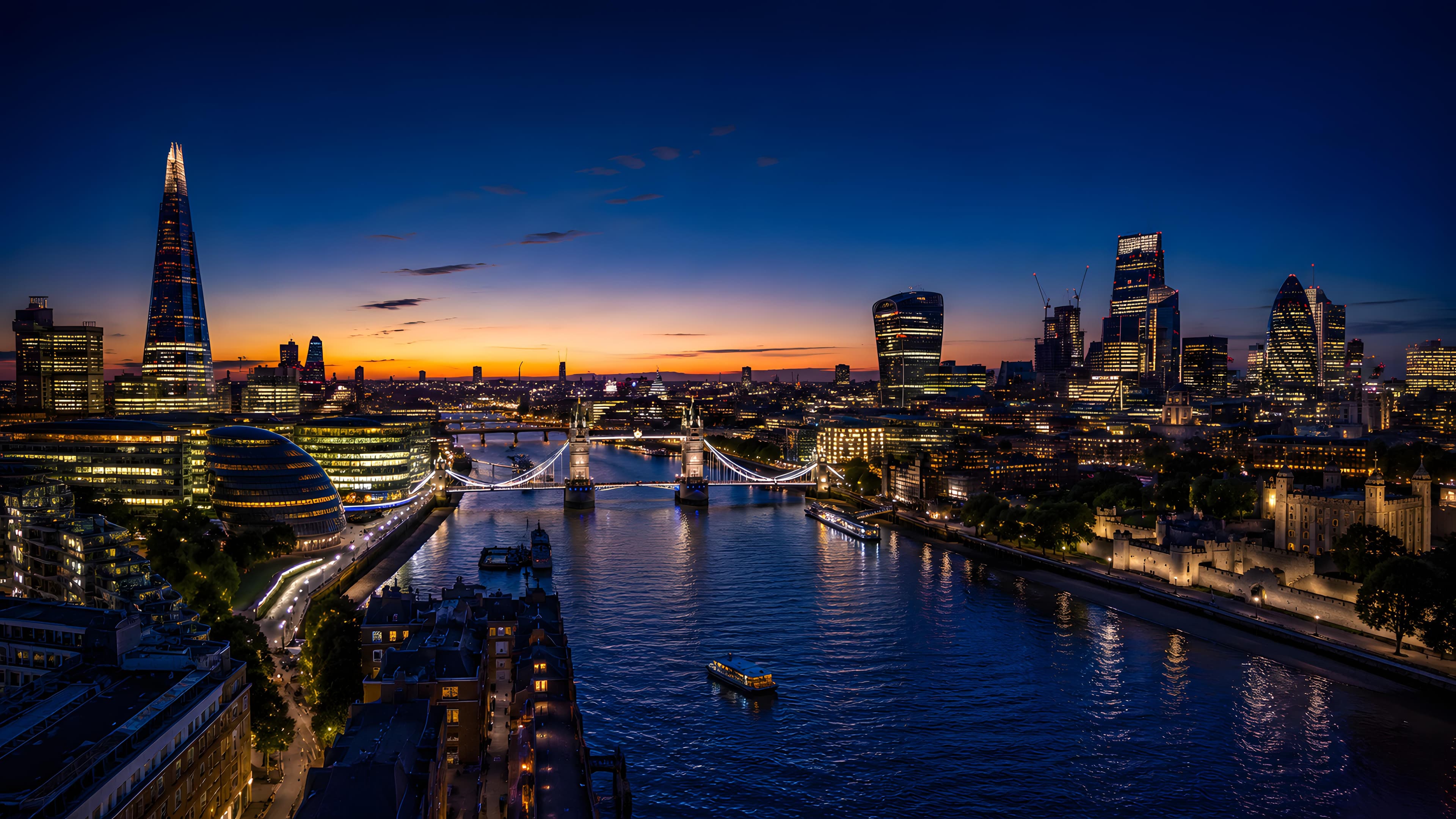London cityscape at dusk